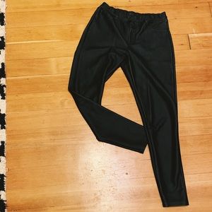 Faux “leather” black stretch leggings